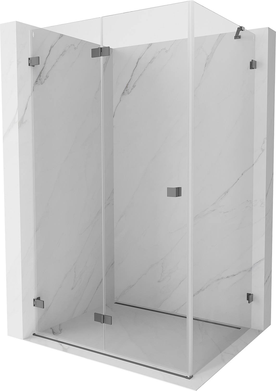 Mexen Lunar-F kabina prysznicowa składana lewa 95 x 90 cm, transparent, gun metal - 836-095-090-95-00-L